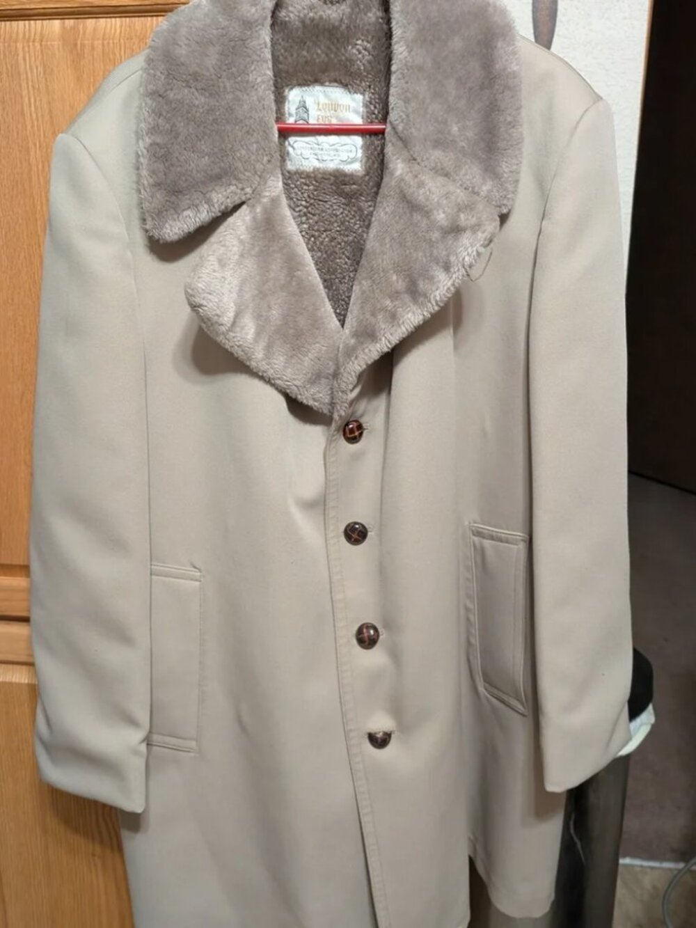 Vintage London Fog Coat with Fur Collar 46R